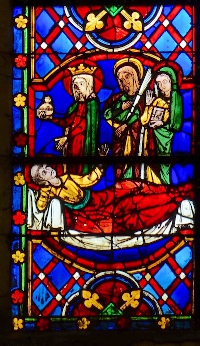 [1] Martin reçoit la visite des saintes ; Marie, Agnès et Thècles