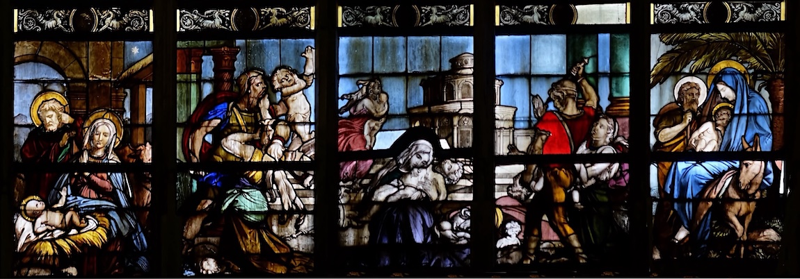 [4] la nativité [5] le massacre des innocents (3 médaillons du centre) [6] la fuite en Egypte