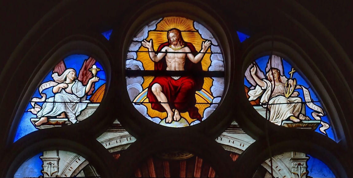 [1] le Christ entouré des vertus (la foi et l'espérance)