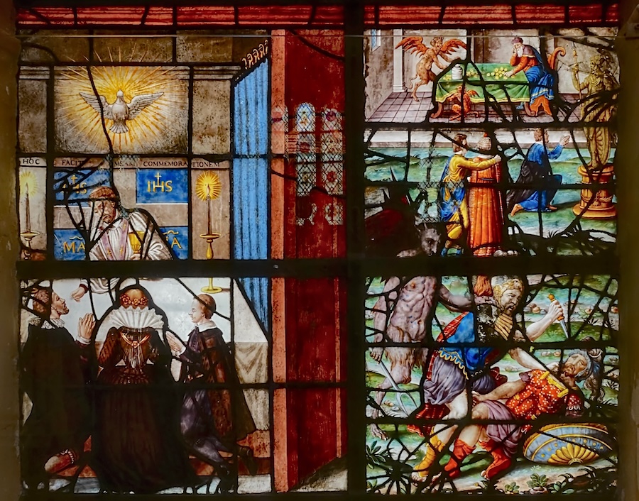 La communion pascale accompagnée de la représentation des péchés mortels