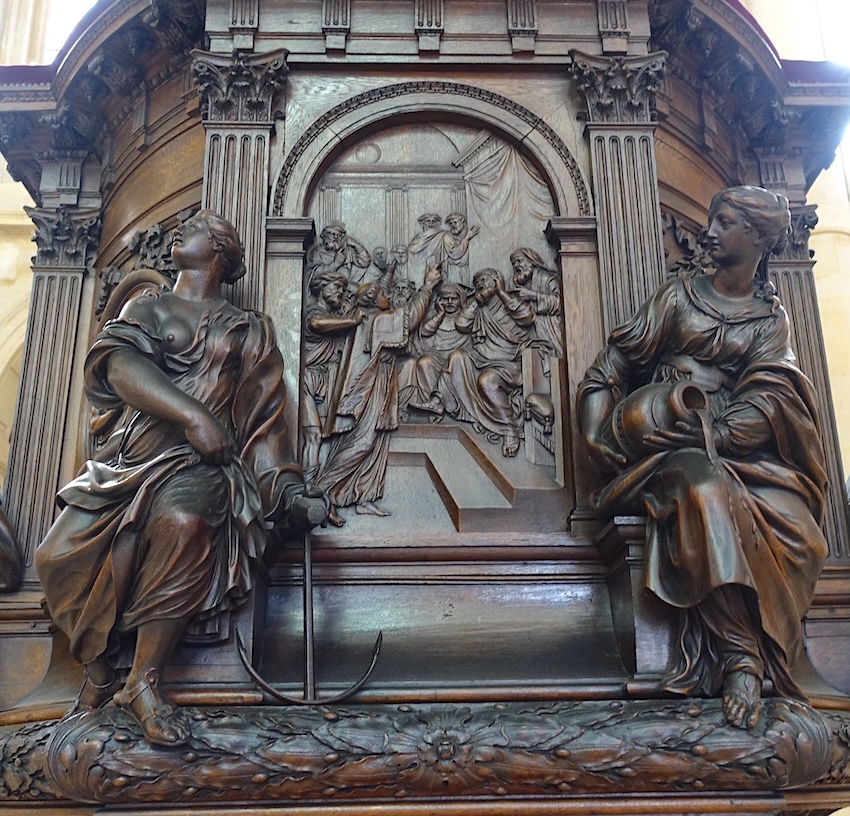 Etienne prêche dans la synagogue, les juifs se bouchent les oreilles pour ne pas entendre le Nom du Christ