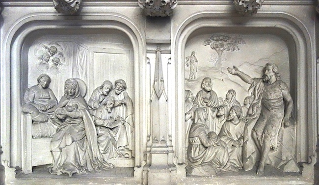 Maître-autel<br>Naissance de Jean-Baptiste / Prédication dans le désert