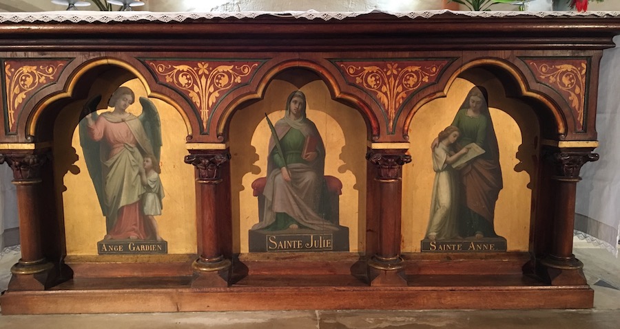 Autel : ange gardien, Sainte Julie, Sainte Anne