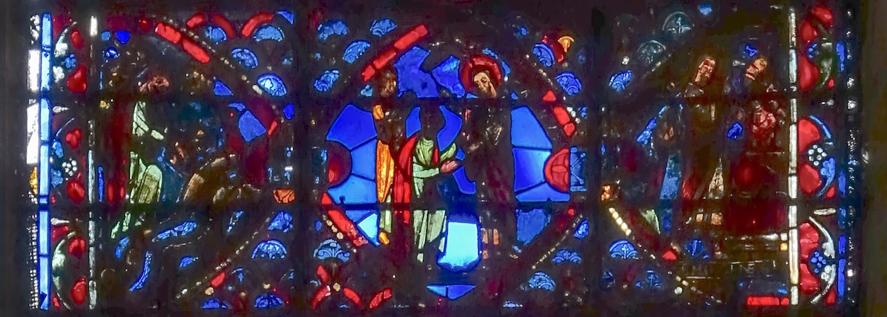 [16] Hermogène jette ses livres de magie à la mer [17] Saint Jacques le convertit avec Philète [18] Saint Jacques baptise les deux hommes