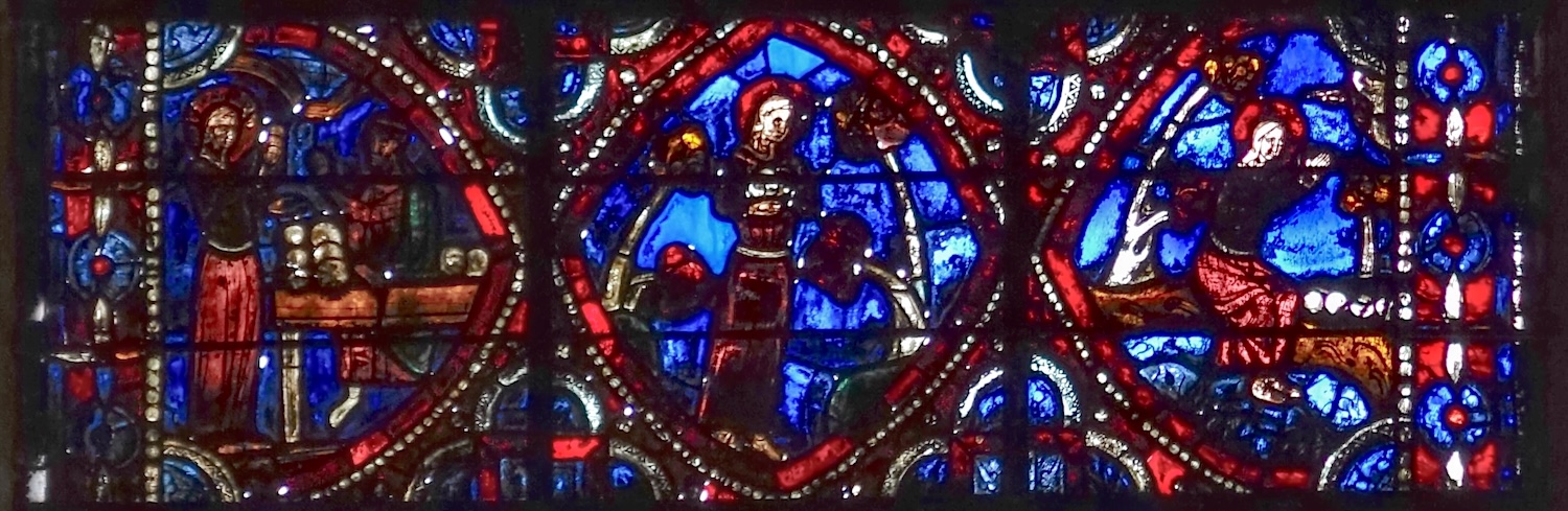 [7] Marie l'Egyptienne achète des pains chez le boulanger [8] Marie l'Egyptienne se retire dans le désert [9] Marie l'Egyptienne prie sur les rives du Jourdain