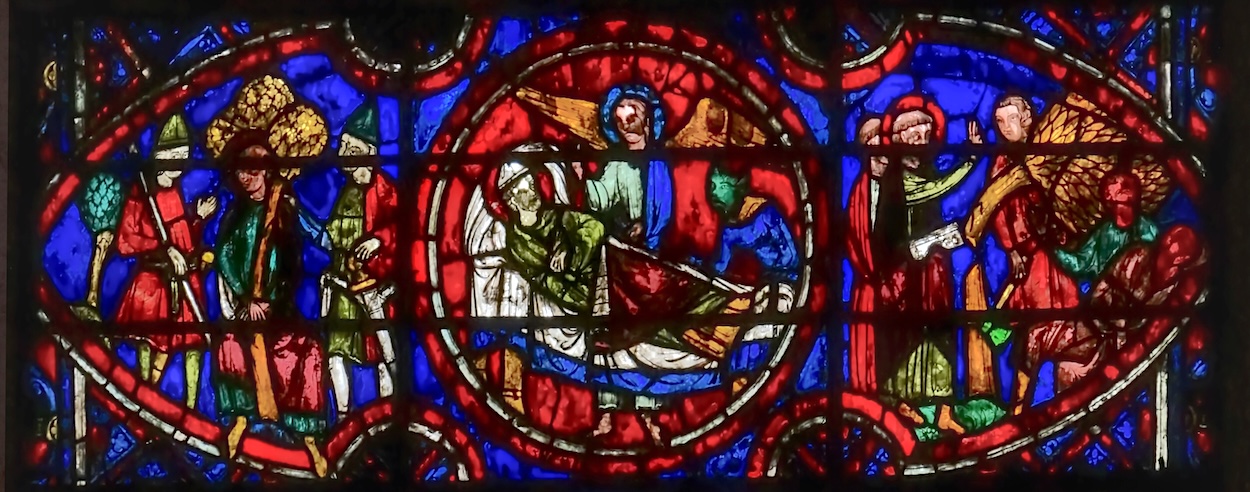 [4] Saint Martin lié au pin sacré [5] Mort de Saint Martin [6] Chute du pin sacré