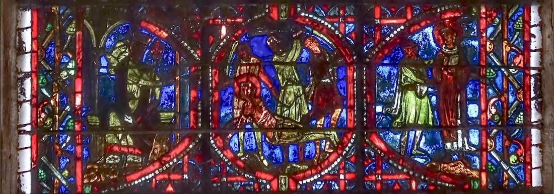 [12] [13] Decius, inspiré par un démon, fait flageller le saint [14] Saint Laurent et Hipolyte