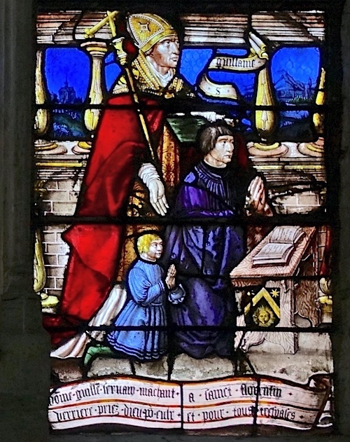 [15] Saint Guillaume avec les donateurs.<br>Eglise Saint Florentin - Saint Florentin 89