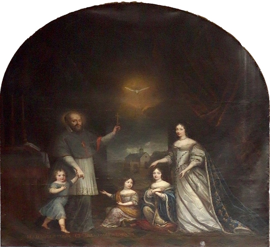 le rêve d'Henriette d'Angleterre présentant ses enfants à St François de Sales <br> Eglise N.D. de Bonne Nouvelle - Paris (2)
