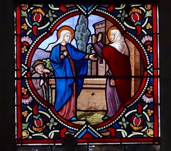 [2] Marie rend visite à sa cousine Elisabeth, enceinte de Jean-Baptiste.<br>Eglise St Leu St Gilles - Paris (1)