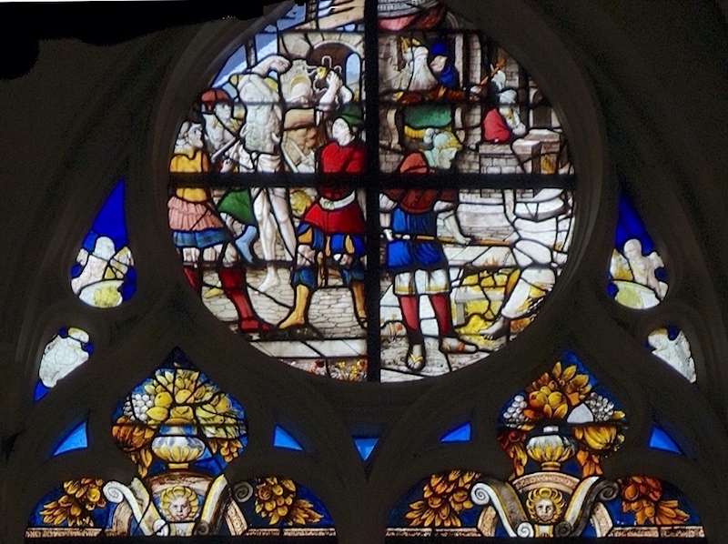 [7] Martyre de Saint Laurent, condamné à périr sur le gril.<br>Eglise Saint Eusèbe - Auxerre 89