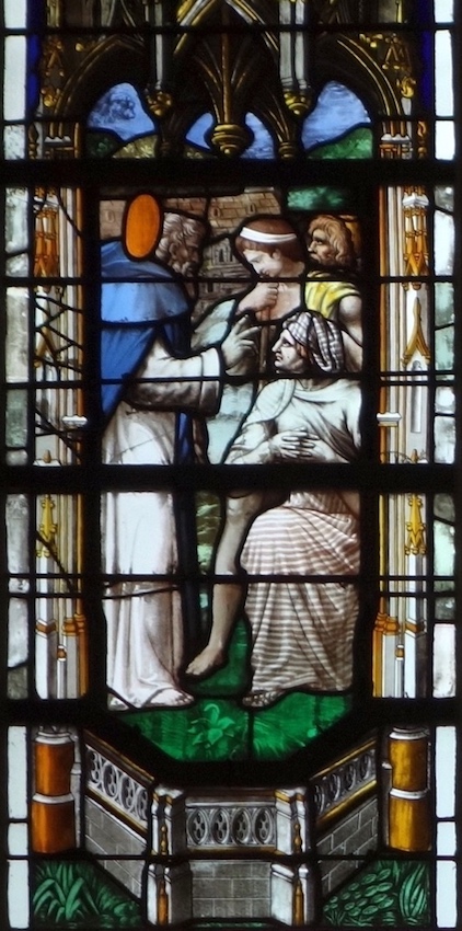 Saint Martin accompagne deux femmes<br>Abbatiale Saint Ouen - Rouen 76