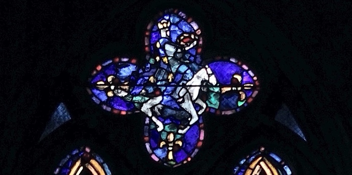 [9] Saint Louis à cheval ramenant la couronne d'épines.<br>Basilique St Quentin - Saint Quentin 02