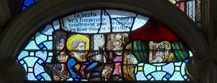 [6] Sébastien face à l'empereur Dioclétien.<br>Eglise Saint Eusèbe - Auxerre 89