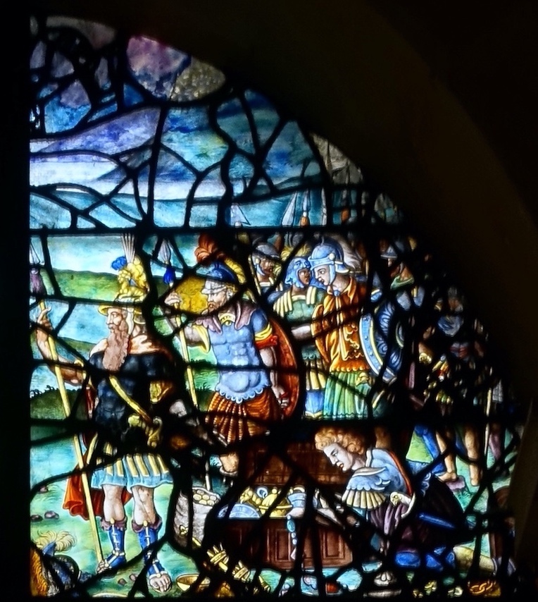 Abraham, victorieux des rois voisins, en chef de guerre.<br>Eglise Saint Etienne du Mont - Paris (5)