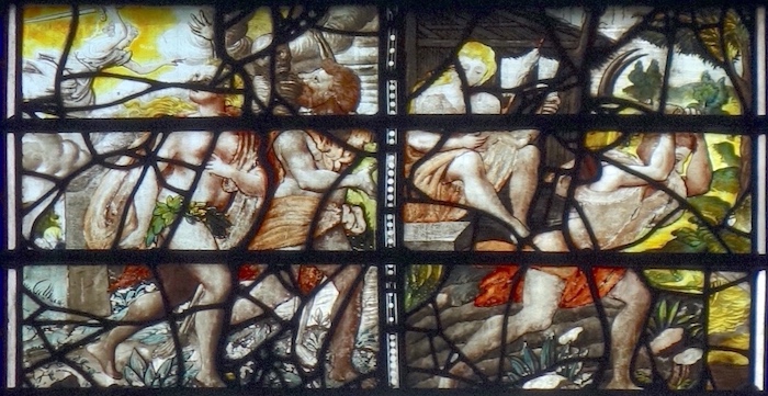 Adam et Ève sont chassés du paradis, Adam et Ève au travail<br>Eglise Saint Romain - Rouen 76