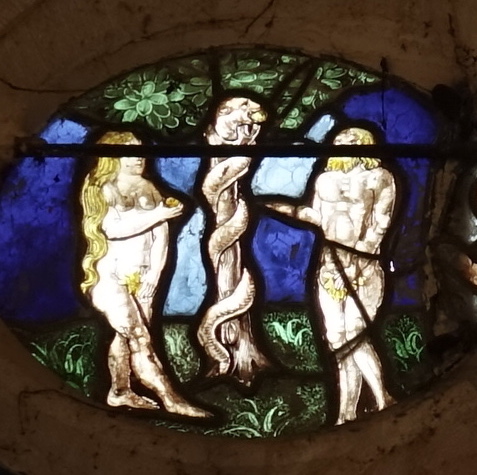 Collégiale Saint Martin (détail d'un vitrail) - Champeaux 77