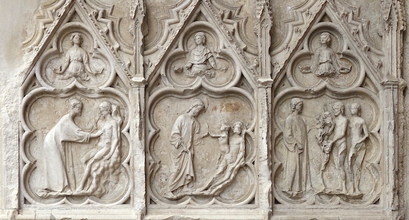 Création d'Adam, création d'Ève, Adam et Ève au jardin d'Eden<br>Cathédrale Saint Etienne - Auxerre 89