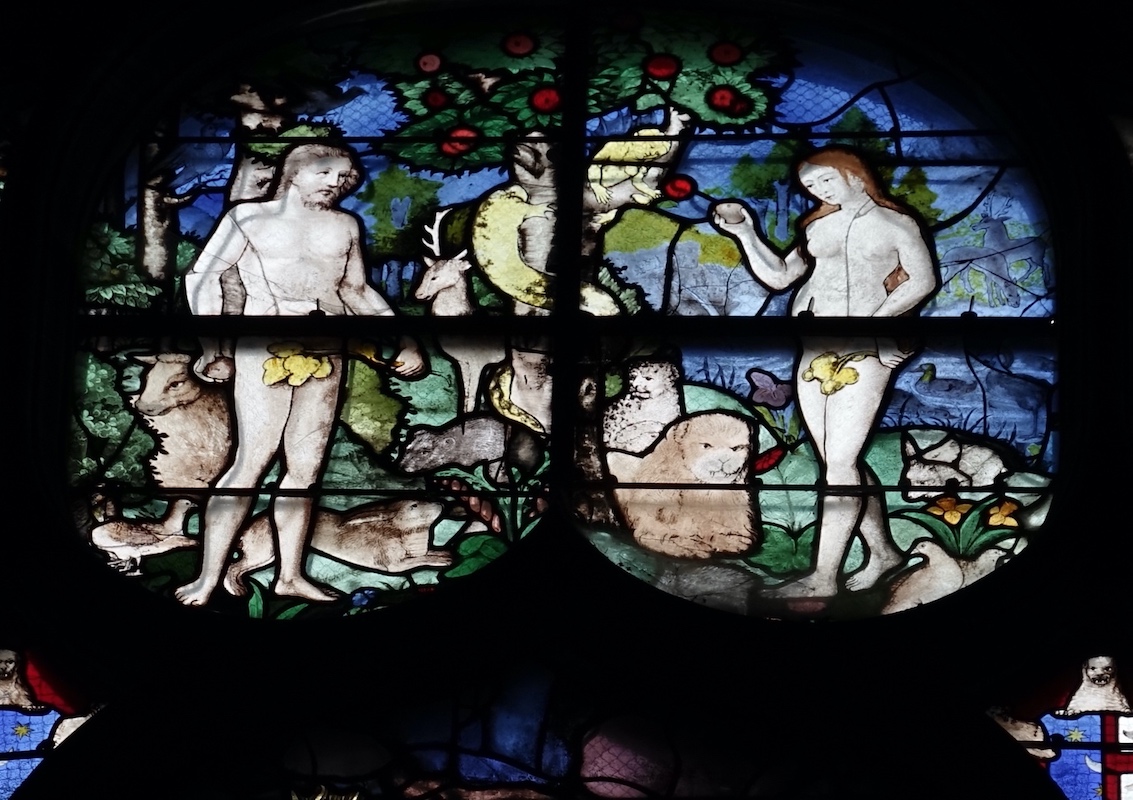 la tentation d'Adam et Ève<br>Cathédrale Saint Maclou - Pontoise 95