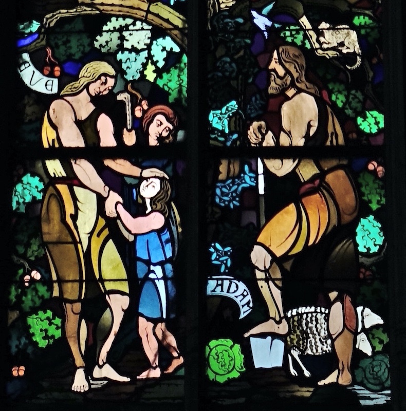 Adam et Ève et leurs enfants Caïn et Abel<br>Eglise Saint Jean-Baptiste - Péronne 80