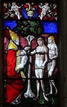 l'homme et la femme sont introduits au paradis, où est l'arbre de vie.<br>Eglise Saint Florentin - Saint-Florentin 89
