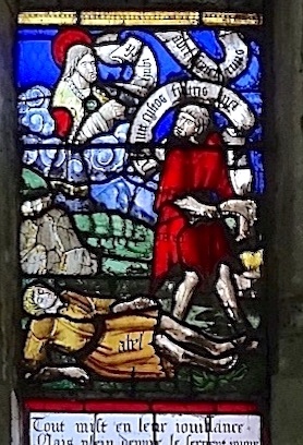Caïn tue son frère Abel.<br>Eglise Saint Florentin - Saint-Florentin 89