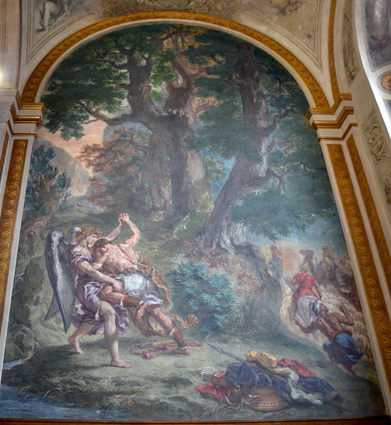 Le Combat de Jacob avec l'Ange, peinture murale par Eugène Delacroix (1798-1863) - Eglise Saint Sulpice - Paris (06)