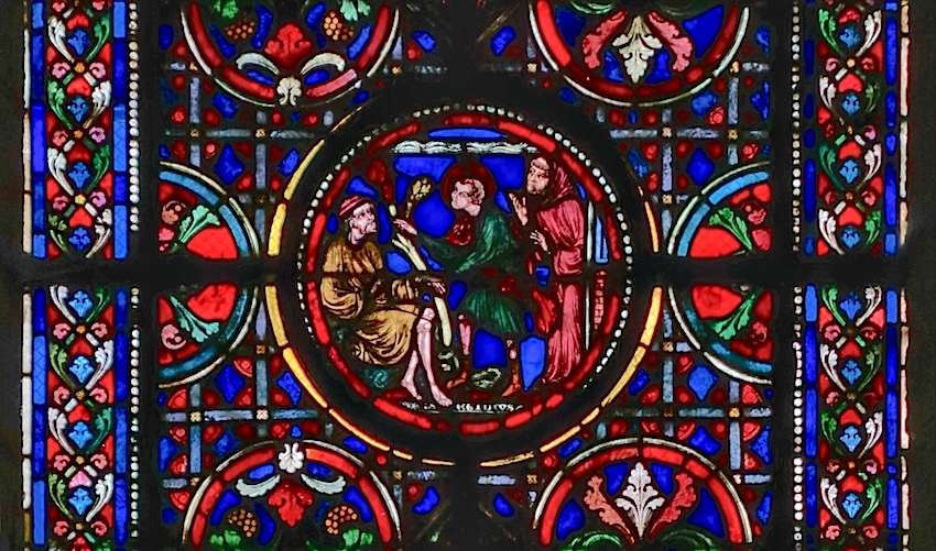 [2] Une autre fois, revenant de l'église, il rencontre un homme qui avait été mordu par un serpent. Saint Gilles le guérit par ses prières