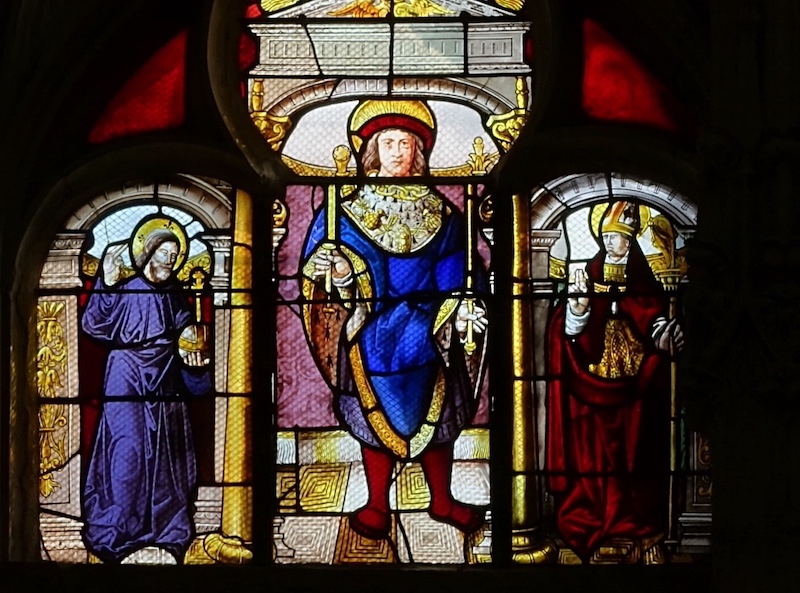 le Christ, saint roi portant le collier de l'ordre de Saint-Michel et saint évêque