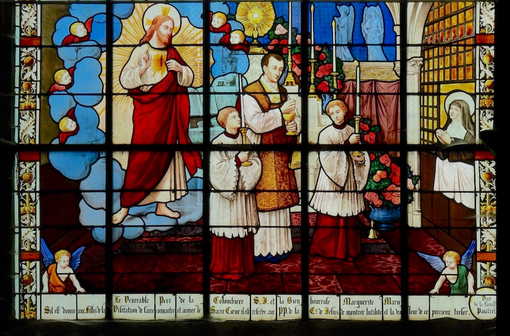 le vénérable père de la Colombière et la bienheureuse Marguerite-Marie donnent aux filles de la visitation de faire connaitre et aimer le sacré cœur de Jésus