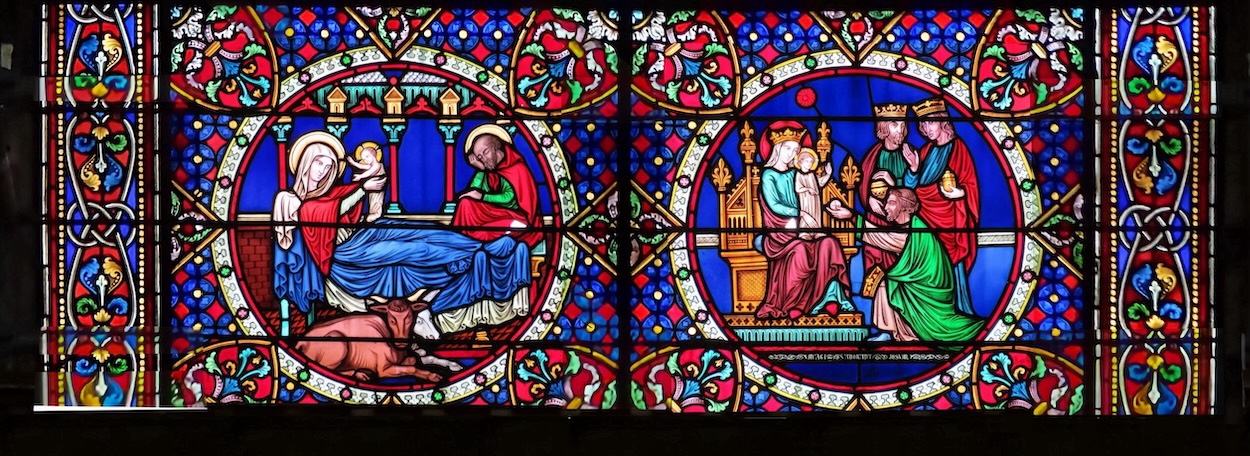 [1] la nativité [2] l'adoration des mages