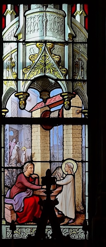[2] Geneviève guérit sa mère Gérontia devenue aveugle après avoir giflé sa fille qui lui annonçait son désir de se consacrer à Dieu.<br>Eglise Saint Etienne du Mont - Paris (5)
