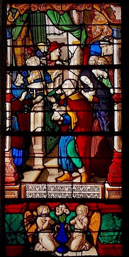 [1] Joachim offre un agneau en sacrifice au temple.<br>Eglise St Gervais St Protais - Paris (4)