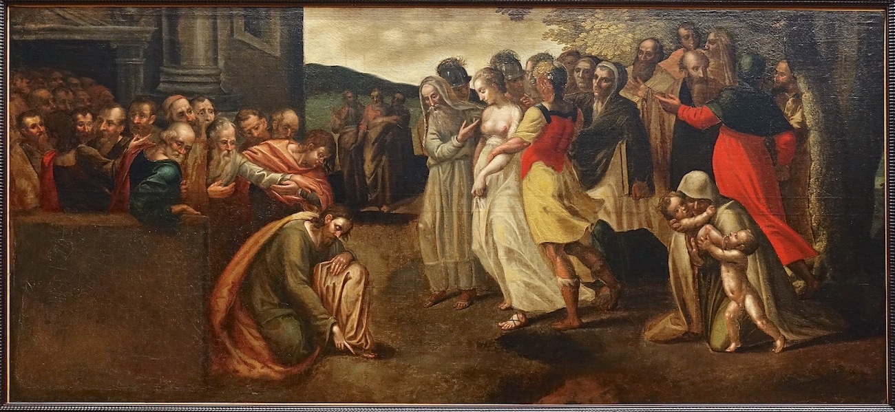 Jésus et la femme adultère<br>Anonyme (premier quart du XVIIe siècle)<br>Musée de Chalons-en-Champagne 51