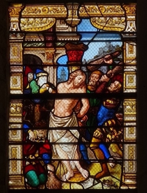 [3] La flagellation.<br>Abbatiale St Pierre St Paul - Ferrières-en-Gatinais 45