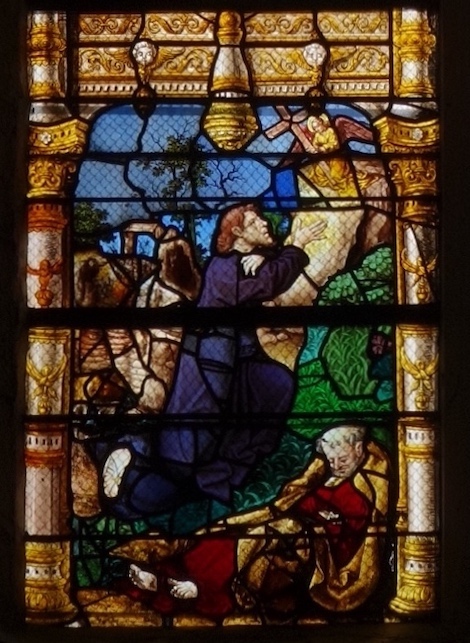[1] Jésus au jardin des oliviers.<br>Abbatiale St Pierre St Paul - Ferrières-en-Gatinais 45
