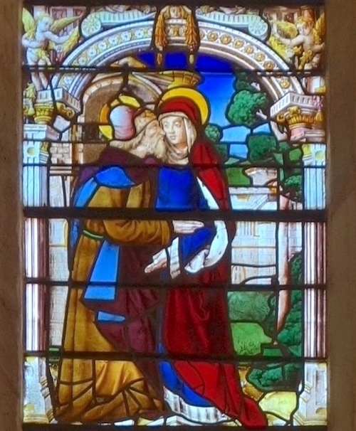 [2] Rencontre d'Anne et de Joachim à la porte dorée.<br>Abbatiale St Pierre St Paul - Ferrières en G. 45