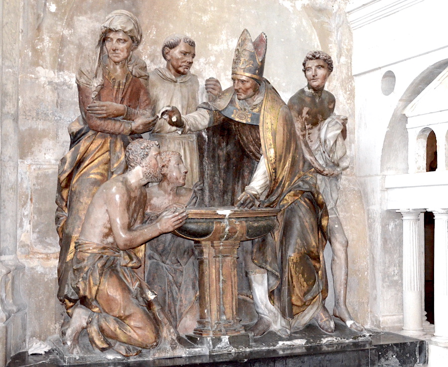 Baptême d'Augustin et de son fil Adéodat par Saint Ambroise.<br>Eglise Saint Pierre Saint Paul - Troyes 10