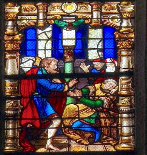 [5] Christophe face à Dagnus.<br>Abbatiale St Pierre St Paul - Ferrières-en-Gatinais 45
