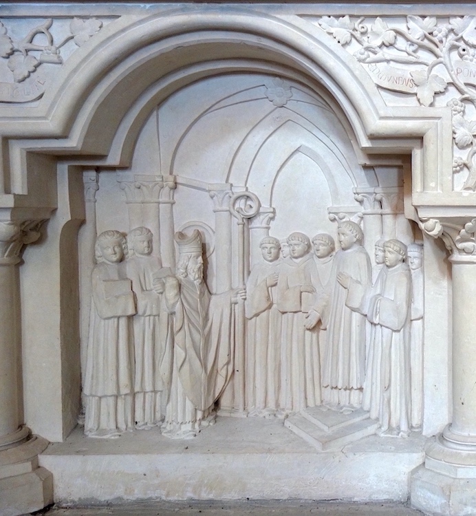 Saint Edme et les moines de l'abbaye de Pontigny<br>Abbaye de Pontigny 89