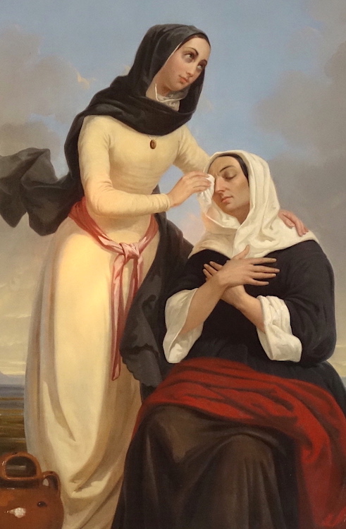 Geneviève rend la vue à sa mère Géroncia<br>Eglise Saint Gervais Saint Protais - Paris (4)