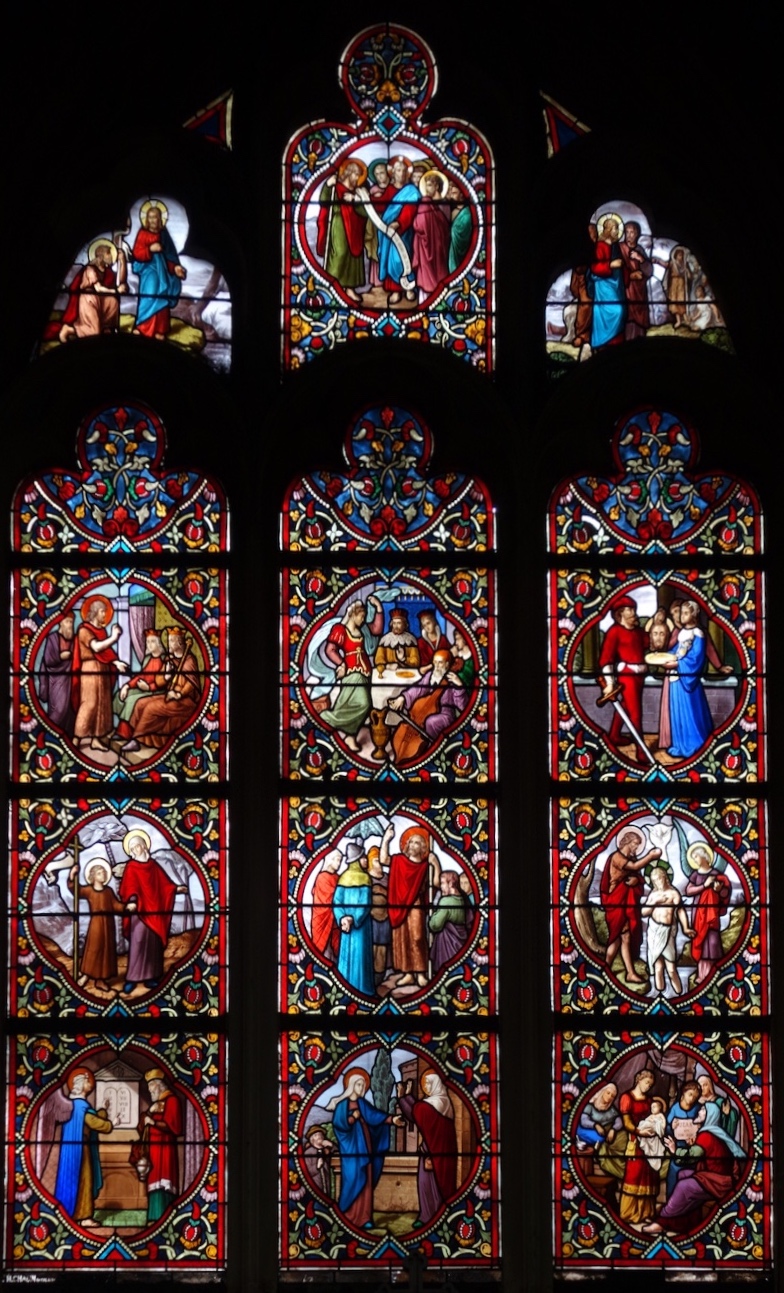 Vitrail de la vie de St Jean Baptiste - Eglise St Leu St Gilles - Paris (1)