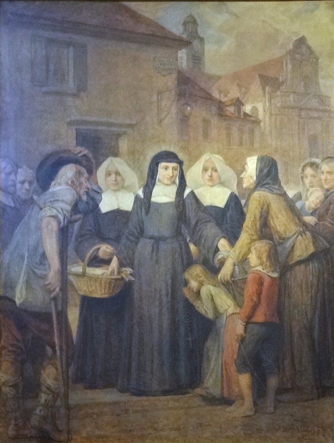 Louise de Marillac distribue du pain aux pauvres<br>Eglise Saint Laurent - Paris (10)