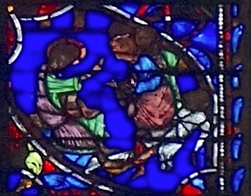 [6] Paul ressuscite le jeune romain qui était tombé.<br>Cathédrale Notre-Dame - Rouen 76